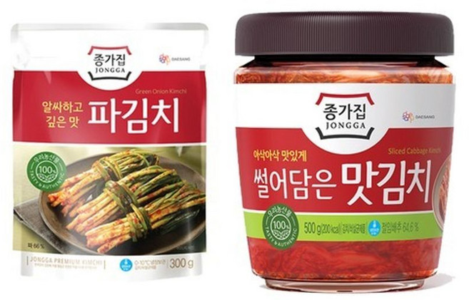 대상(주) 맛김치 500g(PET) 1개 + 파김치 300g 1개 배추 김치 포기김치 생김치 김치맛집 맛있는김치 한식 반찬, 종가집 맛김치1.7kg