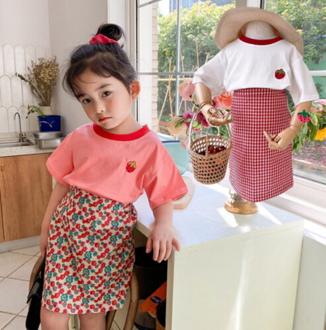 벨르팜므 유아 아동 여름 딸기 상큼 티셔츠