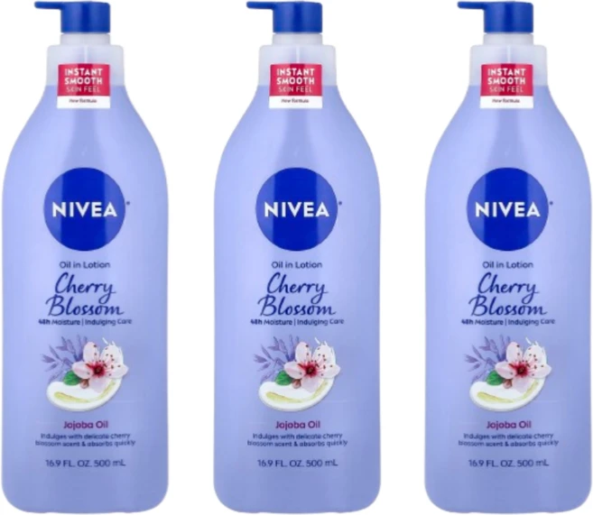 니베아 체리 블라썸 호호바 오일 바디 로션 500ml 3개 - 쿠팡