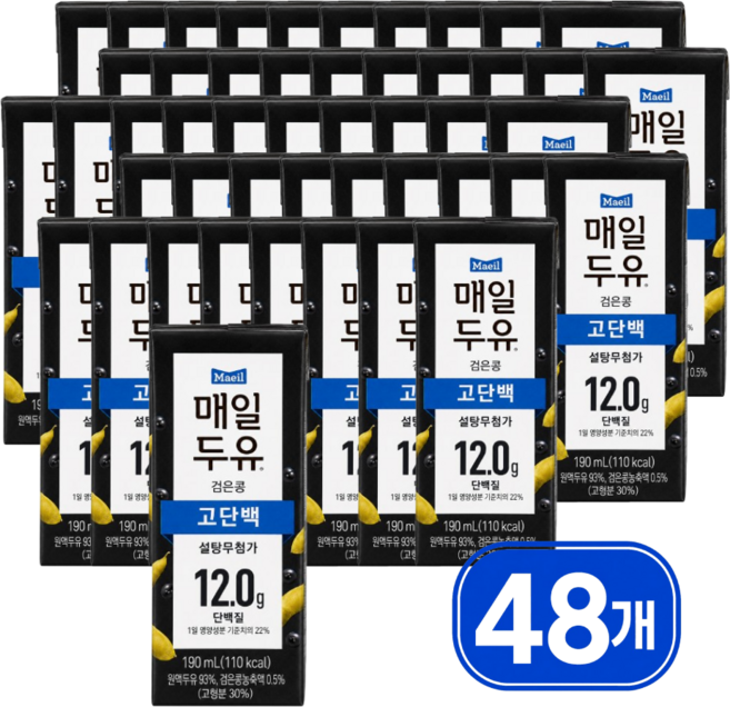 매일두유 검은콩 고단백, 190ml, 48개
