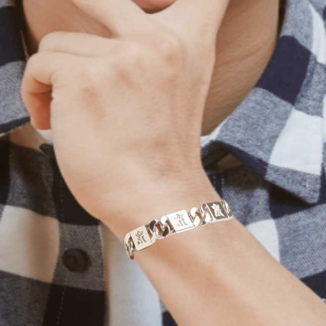 은비나리 불교은팔찌 남자 여자 옴마니반메훔 925실버 9mm 체인 은팔찌 부처님 합장주 성인 학생 불교 옴자 스틱 순은 팔찌