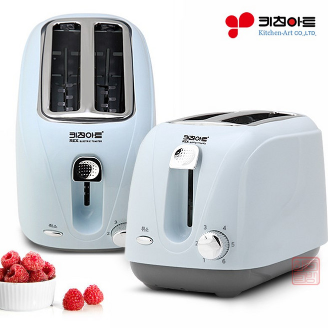키친아트 2구 팝업 토스터기 6단계 온도조절 넓은 투입구 샌드위치 아이들 간식 메이커 토스트기 사무실 가정용, 토스터기KP.T35