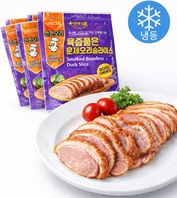 훈제오리 슬라이스, 200g, 10개