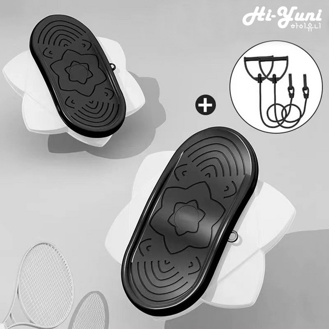 하이유니 더블 페달 허리 트위스터 몸통 돌리기 회전 운동 기구 + 보조 손잡이, 블랙, 1개