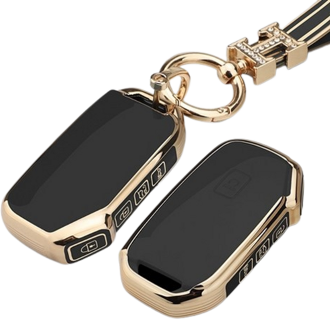 키에티 기아 호환 쏘렌토 MQ4 K5 3세대 5버튼 키케이스 + H큐빅 키체인, 블랙