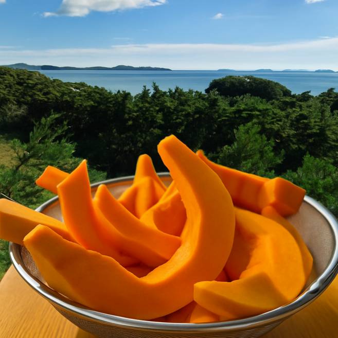 [안면도 느루농원] 25년산 늙은호박 맷돌호박 손질 슬라이스, 2개, 500g