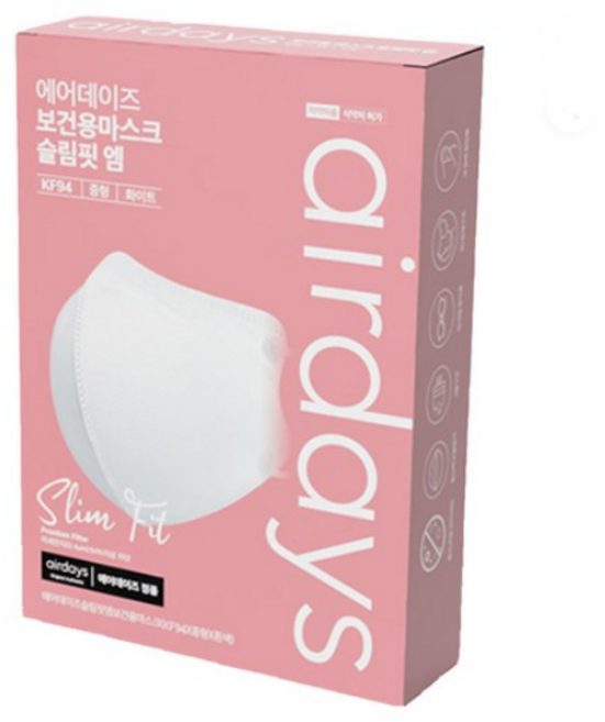 에어데이즈 KF94 마스크, 10개입, 1개, 화이트