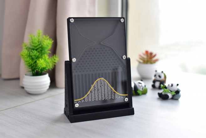 갈톤 보드 이항 과학 교보재 모형 분포 교구 교육용 확률, 1개, 블랙과 금색 곡선