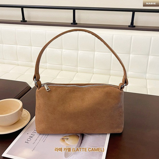 나비에 여성 스웨이드 가방 미니 토드 숄더백