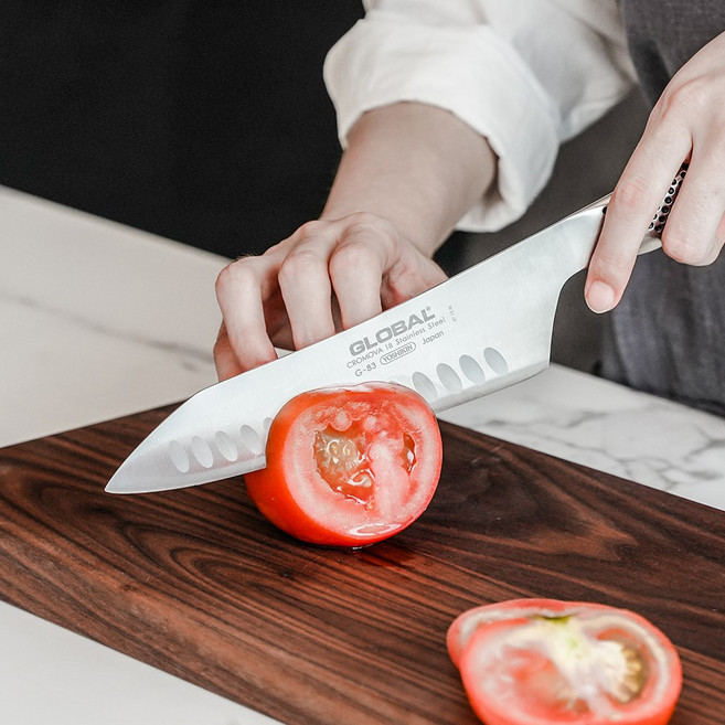 글로벌나이프 G-83 오리엔탈 쿡스 나이프 18cm 홈있는 다용도 만능 식도, 1개