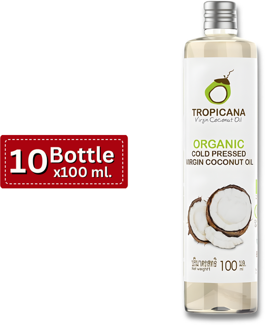 [태국직구] 트로피카나 유기농 냉압착 버진 코코넛 오일 100 ML., 100g, 10개