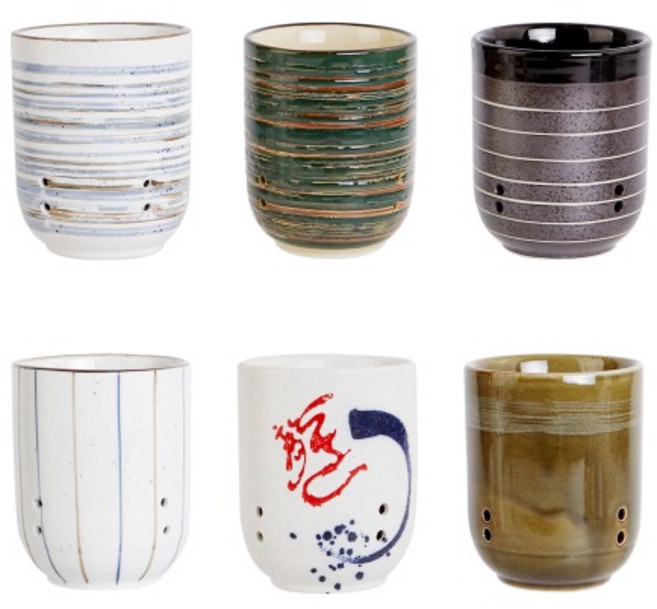 일식 히레사케잔 6종 도자기 두쿠리 정종 술잔, 일식 히레사케잔 C형, 1개