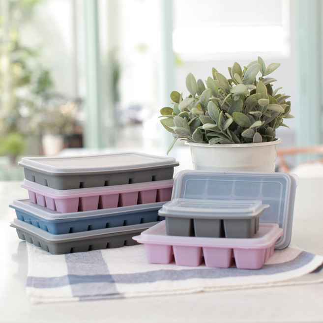 온리빙 실리콘 아이스몰드 얼음틀 사각형 얼음틀, 인디핑크, 1개