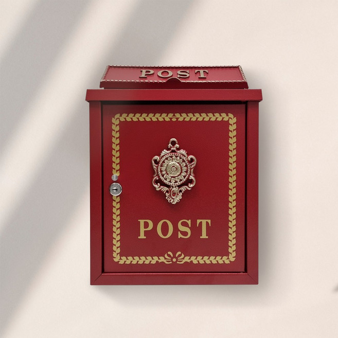 전원주택 벽걸이 우체통 기둥 스탠드 우편함, HIPOST2-R_해바라기우체통 레드