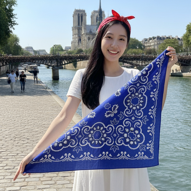 대형반다나 페이즐리 손수건