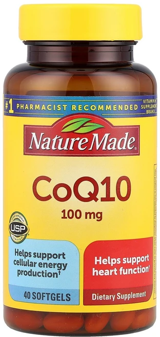 Nature Made 네이처메이드 코큐텐 100mg 40 소프트젤 CoQ10 영양제, Nature Made 네이처메이드 코큐텐 100mg 4, 1개, 40정 - 쿠팡