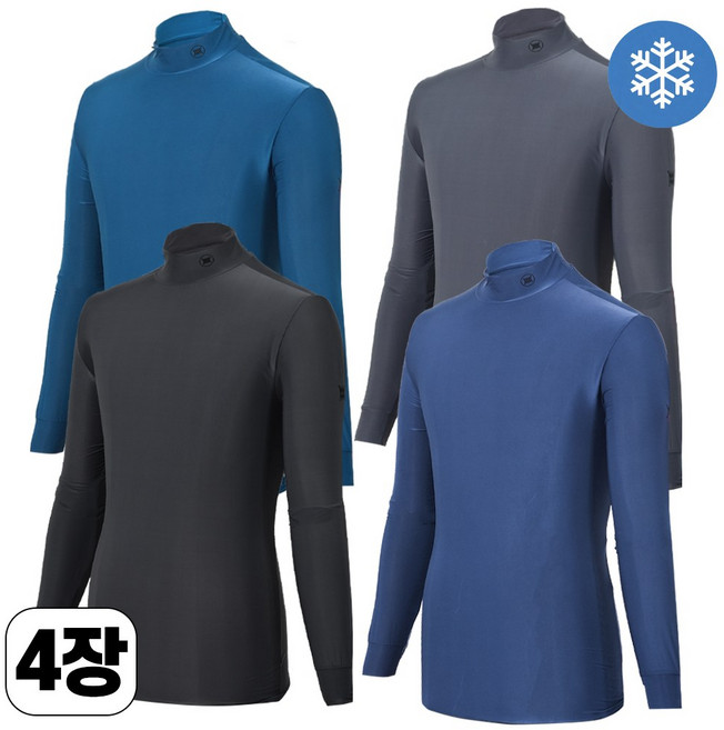 [스타일필드] 4세트 봄 여름시즌 냉감소재 쿨아이스 반목 스판 긴팔 티셔츠 JUA112