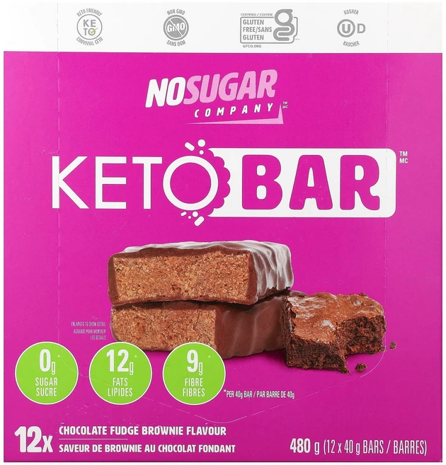 노슈가 컴퍼니 케토 바™ 초콜릿 퍼지 브라우니 맛 12개입 (개당 40g) NSR-00009, No Sugar Company Keto Bar 초콜릿, 40g, 1 - 쿠팡