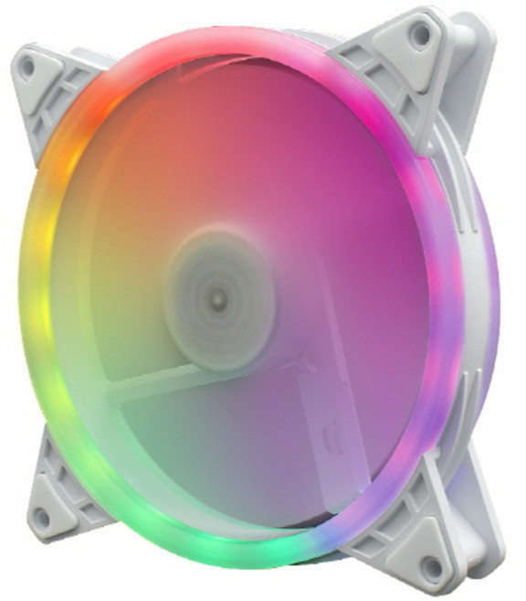 AONE STORM AUTORGB 더블링 140 화이트 케이스 팬굴러 시스템쿨러 쿨링팬, 1개