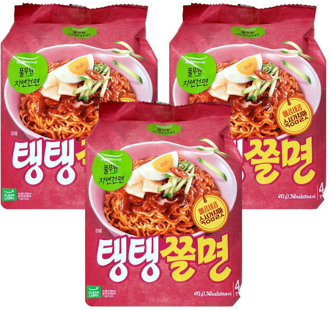 풀무원 탱탱쫄면 123g, 12개