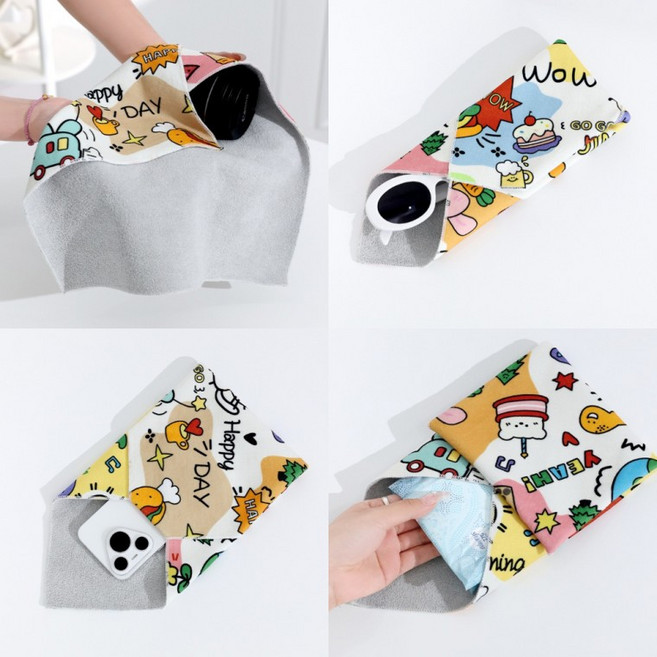 (2개)다용도 매직 보자기 찍찍이 파우치 테크랩 카메라 렌즈 보호 화장품 수납