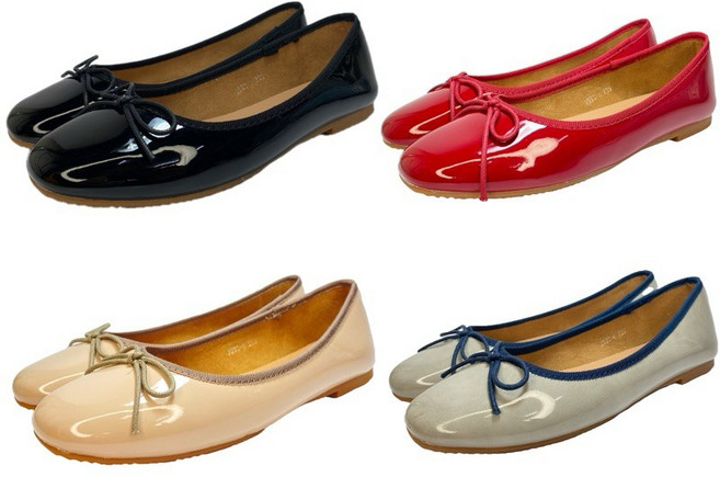 亮皮蝴蝶結平底鞋 娃娃鞋 女鞋