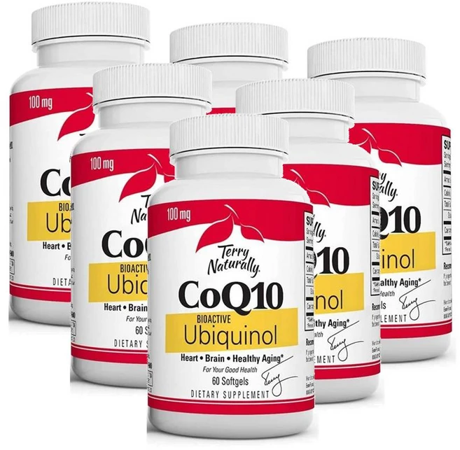 테리 내추럴리 바이오액티브 유비퀴놀 코큐텐 100mg 소프트젤 Terry Naturally Bioactive Ubiquinol CoQ10, 6개, 60정 - 쿠팡