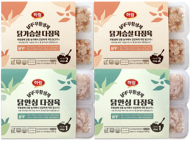 하림 IFF 무항생제 다짐육 닭가슴살 300g 2개 + 안심 300g 2개