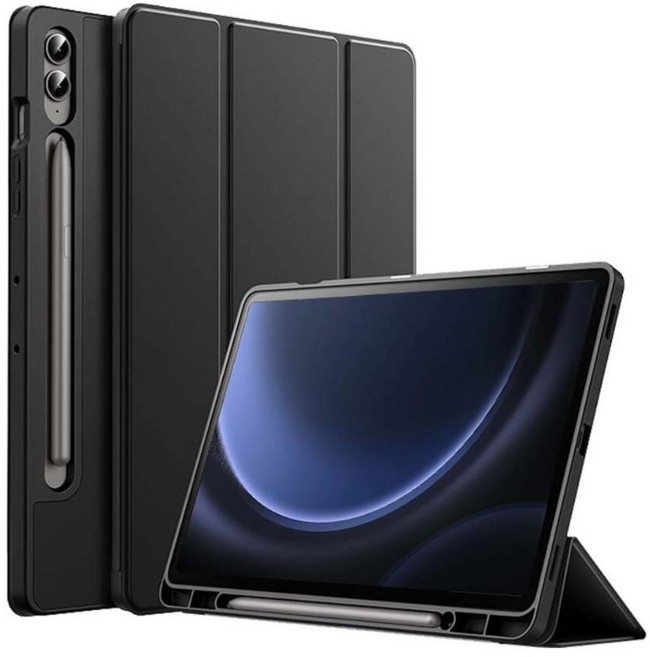 갤럭시탭S9 FE 플러스 울트라 호환 커버 S펜수납 케이스 SM-X510N X516N X610N X616N X710N X716N X810N X816N X910N X916 케이스나라, 검정
