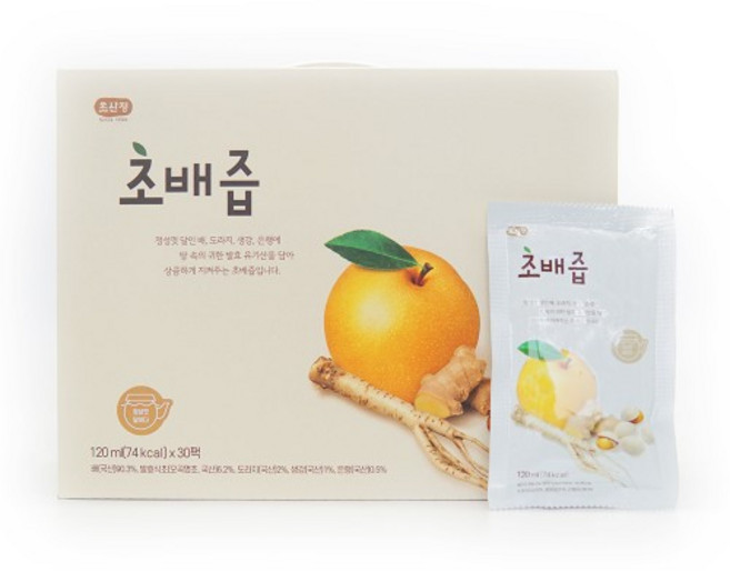 초배즙(120ml X 120개) / 배+도라지+생강+오곡명초 / 초산정 한상준 식초, 1개, 120ml