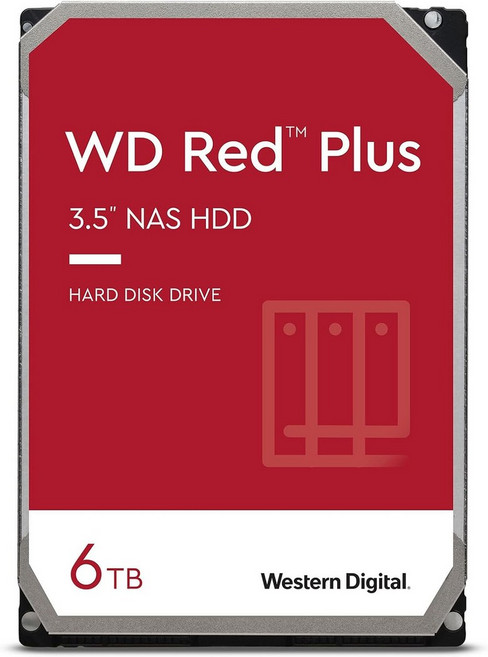웨스턴 디지털 6TB WD 레드 플러스 NAS 내장 하드 드라이브 HDD - 5400RPM SATA 6Gbs CMR 64MB 캐시 3.5인치 WD60EFRX