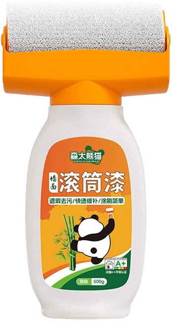 牆面修補滾筒漆 - 滾筒刷 水性乳膠漆 牆面遮蓋膏, 1套, 500g【瓶】, 白色, 500g
