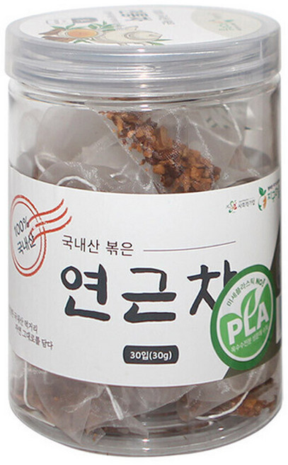 지구마을 옥수수전분 생분해필터 PLA 국내산 삼각티백 전통차 연근차, 1개, 30개입, 1g