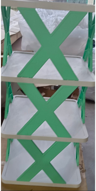 X型四層鞋架 置物架 DIY組裝 大容量 簡易安裝, 藍, 1個