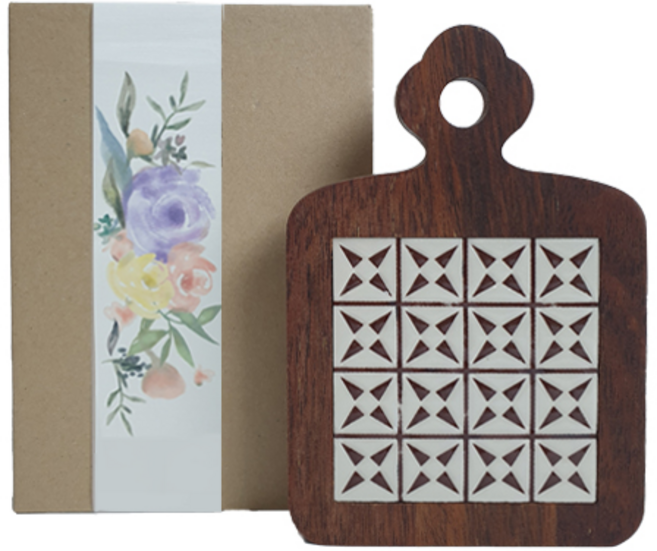 마미어 북유럽 타일냄비받침, 09 아이보리체스, 1개