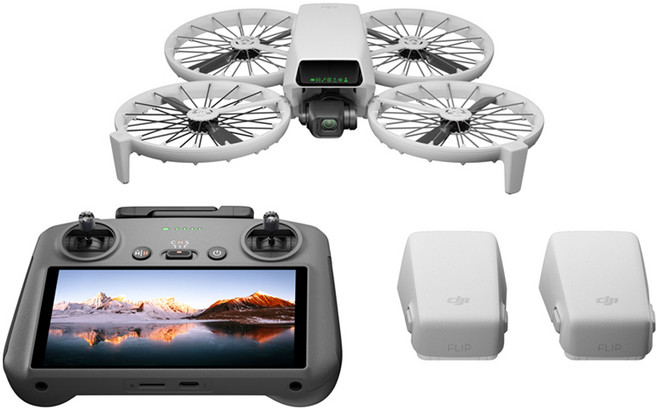 DJI FLIP 暢飛套裝 RC2 空拍機 (公司貨) 含三電池 送256G記憶卡+遙控器鋼化膜+掛繩+機翼減震扣+收納包, 1個