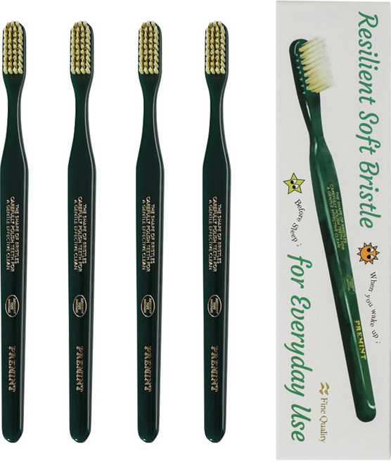 PREMINT 프레민트 프리미엄 칫솔 그린, 4개, 1개입