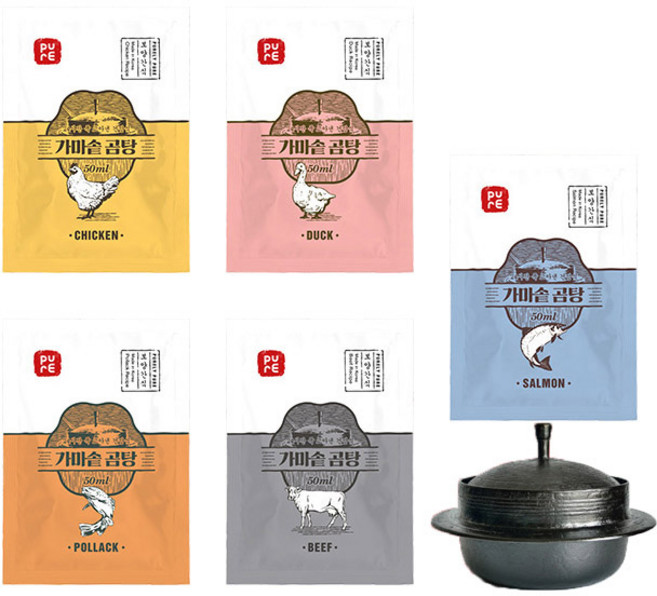 퓨어 가마솥 곰탕 강아지 보양간식 30g, 연어, 60개