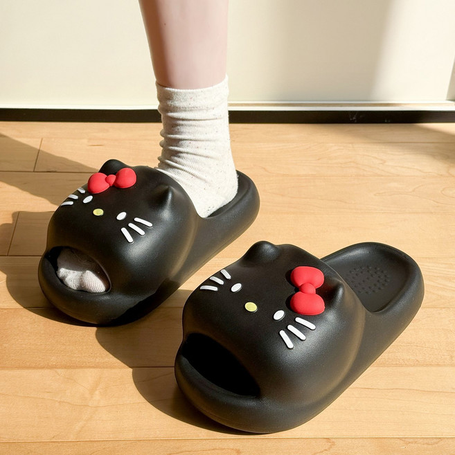 키티 슬리퍼 산리오 귀여운 미끄럼방지 키높이 실내화 EVA 슬리퍼