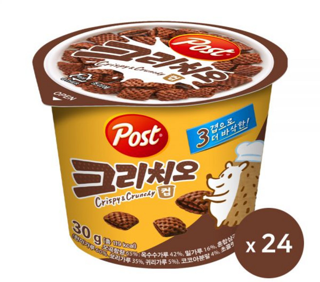 포스트 시리얼 컵 크리치오 30g x 24개