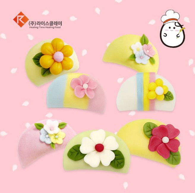 쌀이랑놀자 반달떡 만들기 DIY 세트 송편 키트 - 꽃반달떡 플러스, 1개