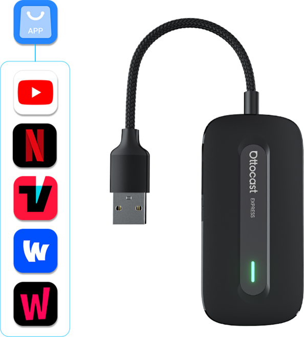 오토캐스트 Play2Video Express 무선 카플레이 안드로이드 오토 2in1 동글 유튜브 넷플릭스 OTT 시청 가능, 블랙, CA515-TK2