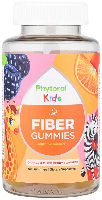 Phytoral 어린이용 식이섬유 구미젤리 오렌지 & 믹스 베리 구미젤리 60개 NCA-77042, 1회분 - 쿠팡