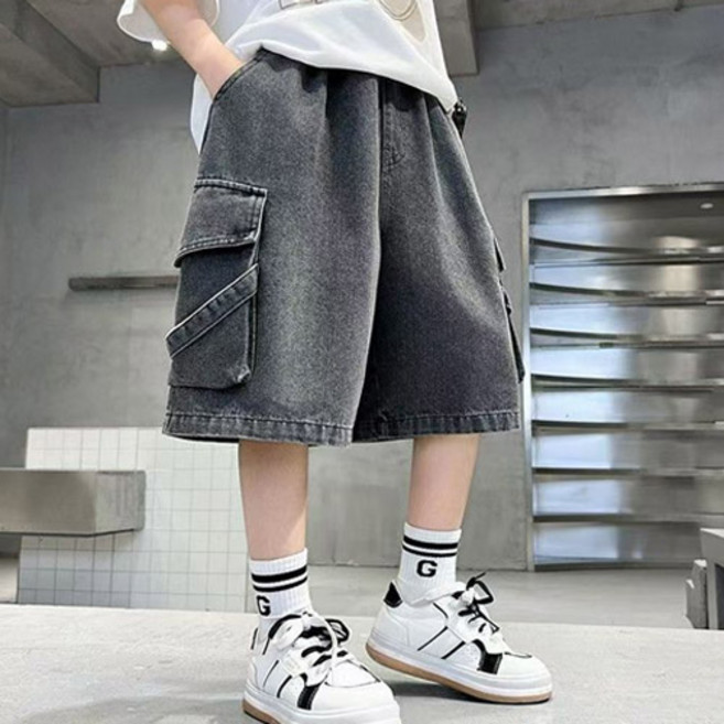 끈장식흑청 반바지