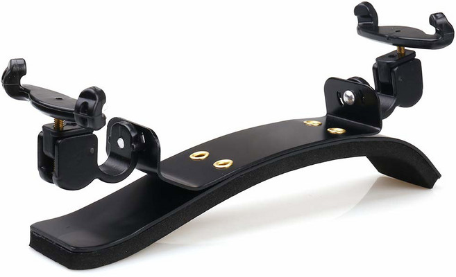 NANYI 4/4 바이올린 어깨 받침대 프리미엄 대형 아크 알루미늄 합금 판 골격 고강도 스펀지 편안한 패드 - 블랙, 1개