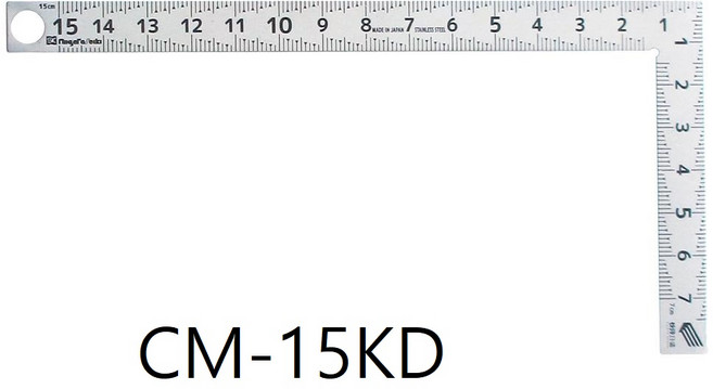 150mmx75mm 일본정품 SK 소형직각자 CM-15KD 에스케이 미니직각자 소형자 스텐자, 1개