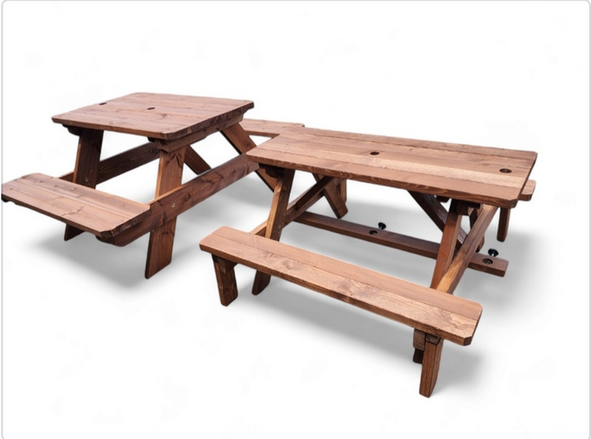 [이베스타] A형 미니 원목테이블/야외원목테이블, 무타공, 6인 무도색(5자-150cm)