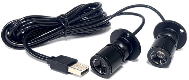 알테쉬 피규어 조명 USB LED 미니 전구 진열장 전시 핀조명, 블랙+웜화이트
