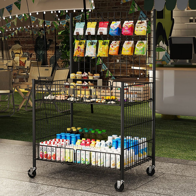 노점 진열대 가판대 접이식 매대 이동식 플리마켓 행사 카트, 1개, F