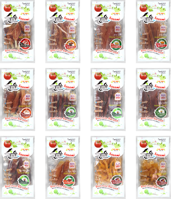 [소미펫] 순수 간식 12종 (대량특가할인), 10개, 70g, 숯불꽈배기